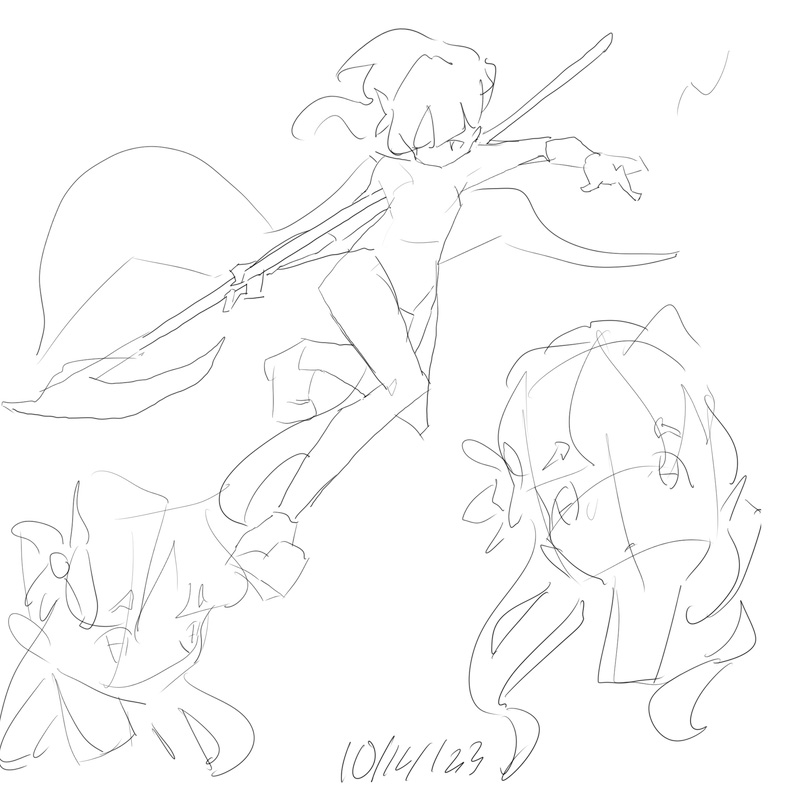 scythe girl drawing