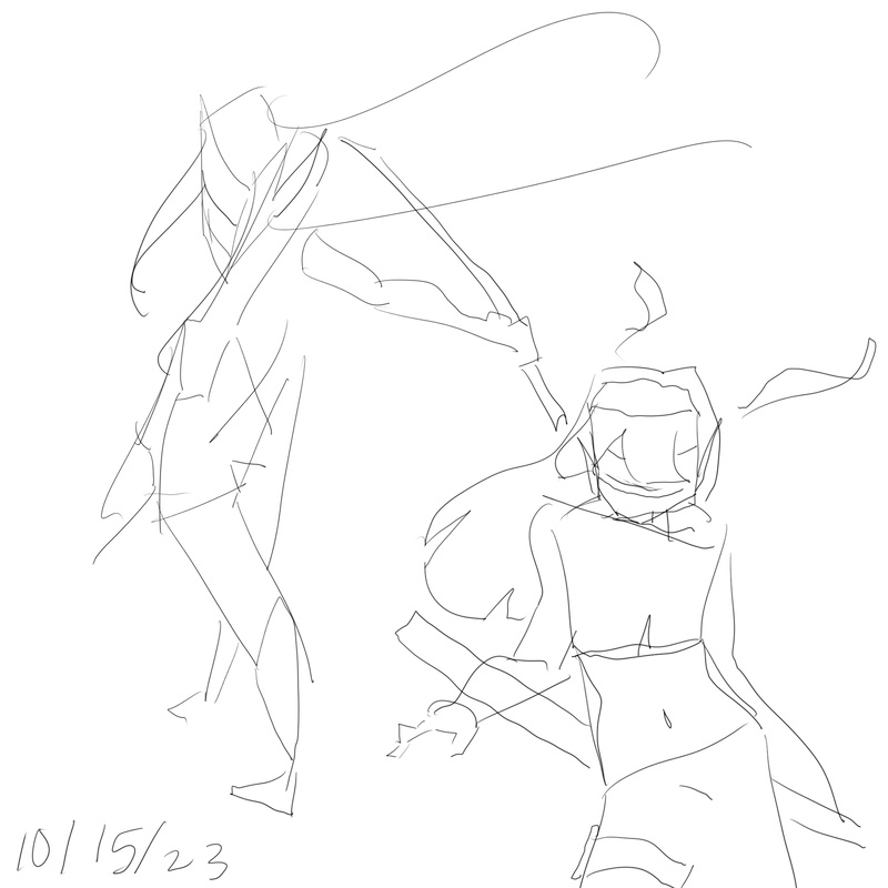 sword woman drawing